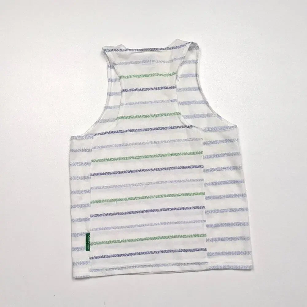 Vintage Oshkosh B'gosh Tank Top Boys Size 6 White Stripe Racerback Top